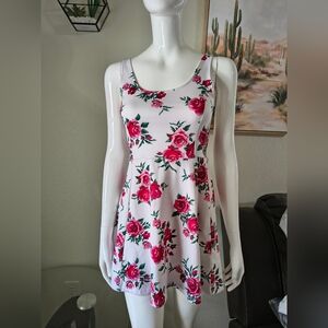 Divided Pink Floral Scoop-Neck Fit & Flare Dress